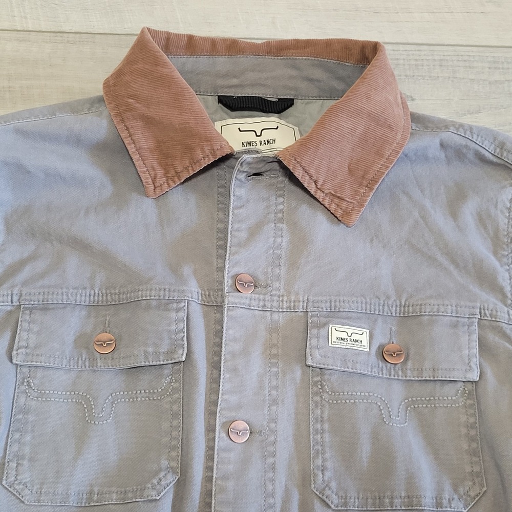 Kimes Ranch Light Gray Worker Jacket with Brown Corduroy Collar - Picture 4 of 16